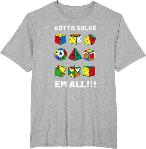 Vista 45 de Camiseta competitiva Puzzle Cube Gotta Solve Em All Speed Cubing