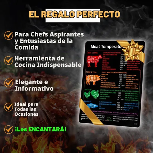 Vista 5 de La mejor guía de temperatura de la carne + gráfico de imanes de cortes de carnicero Carne de res y cordero