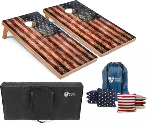 Vista 23 de Tailgating Pros Cornhole Board Set w/Bean Bags and Carrying Case - 4'x2' Corn Hole Toss - Tournament and Lightweight Options - Optional LED Lights
