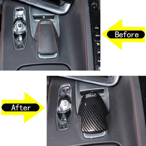 Vista 2 de CHEAYAR Cubierta de la palanca de cambios compatible con Corvette C8 Z06 Z51 2020 2021 2022 2023, cubierta de perilla selectora de modo ABS