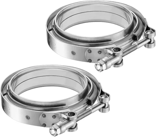 Vista 17 de Abrazadera de banda en V de 2,0 pulgadas con brida macho hembra universal 304 acero inoxidable para coche 1PC