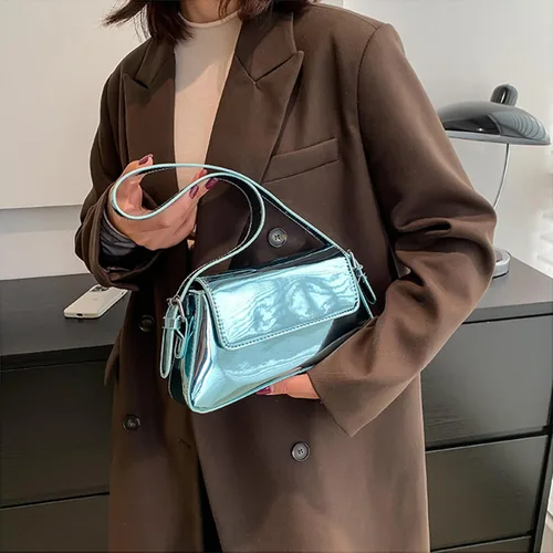 Vista 8 de Bolso de noche Y2K plateado dorado embrague bolso de hombro bolso de fiesta metálico
