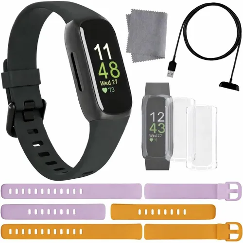 Vista 6 de Fitbit Inspire 3 - Paquete de seguimiento de salud y fitness, con control del estrés, intensidad de entrenamiento, seguimiento del sueño, corazón