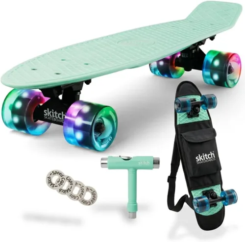 Vista 13 de SKITCH Patinetas para niños, adolescentes y adultos Juego de regalo de patineta premium para principiantes y profesionales, completo con tabla