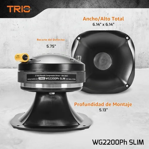 Vista 4 de PRV AUDIO Controlador de compresión de rango medio de salida de 2 pulgadas + bocina WG2200Ph Slim 200 vatios 8 ohmios 109 dB, bocina de aluminio