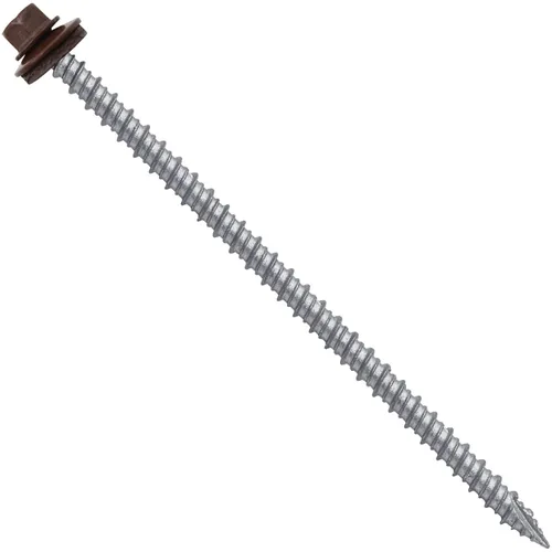 Vista 11 de Tornillos para techos de metal gris ABC 10 x 1 - Cabezal hexagonal - Arandela EPDM - Arandela de arranque automático/roscado - 1 bolsa - 250