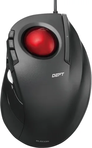 Vista 10 de ELECOM Deft Trackball Mouse inalámbrico, ergonómico M-DT2DRBK Bola negra/negra