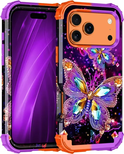 Vista 118 de Miqala Funda para iPhone 12, iPhone 12 Pro, que brilla en la oscuridad, tres capas, resistente a los golpes, protección de plástico duro + funda
