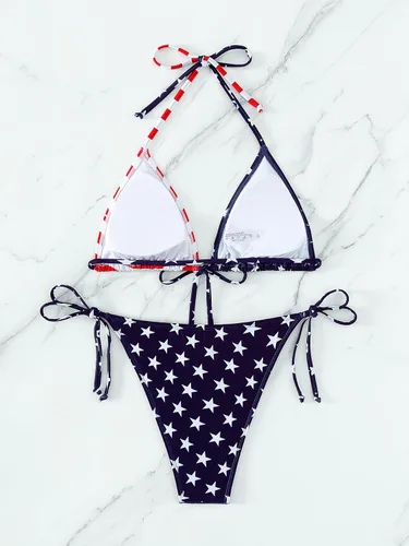 Vista 5 de Rajputana Conjunto de bikini para mujer, traje de baño brasileño de dos piezas con tanga