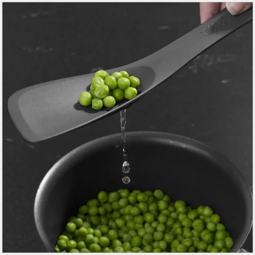 Vista 5 de Uni-tool - Utensilios de cocina de silicona 5 en 1, cuchara ranurada, girador, herramienta de corte, cuchara sólida y espátula en uno para cocina