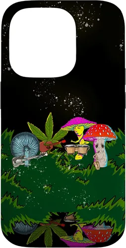 Vista 17 de Jamming Mushrooms Weed - Carcasa para iPhone 17, diseño psicodélico de cannabis 420