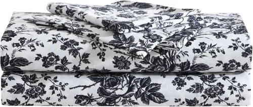 Vista 34 de Betsey Johnson - Juego de sábanas de tamaño individual, ropa de cama de microfibra con estampado Nerdy Teddies con sábana bajera de bolsillo