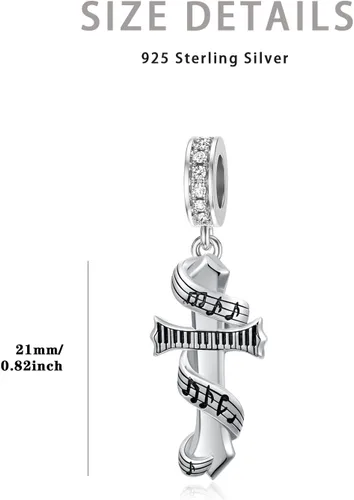 Vista 6 de PELOVNY Dragonfly Music Charm Bead for Bracelet S925 Sterling Silver Music Note Dragonfly Bracelet Charm Dragonfly Jewelry for Women