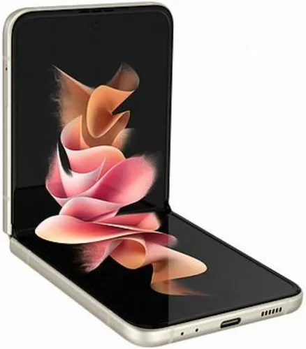 Vista 2 de Samsung Galaxy Z Flip3: desbloqueado, 128 GB de almacenamiento, color crema (renovado)
