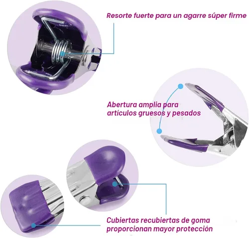 Vista 2 de Alfileres para ropa, paquete de 30 clips para chips, pinzas para ropa de 2.17 pulgadas, clips para bolsa, clips para bolsa, clips para alimentos