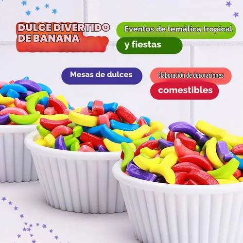 Vista 3 de Bananas Runts Candy – 1200 unidades de caramelos duros de 1.7 libras de repuestos para máquina de chicles a granel – Caramelo de plátano