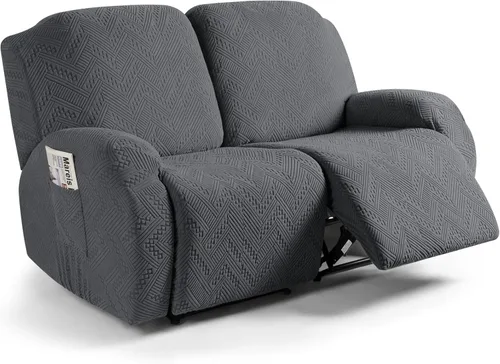 Vista 48 de Ruaozz - Fundas para sillas reclinables, funda elástica suave, color verde Funda reclinable de 1 plaza, fundas lavables para sillas de 3 piezas