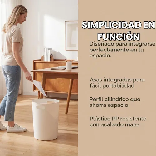 Vista 3 de Lyellfe Paquete de 6 cubos de basura pequeños, papelera de plástico de 1.5