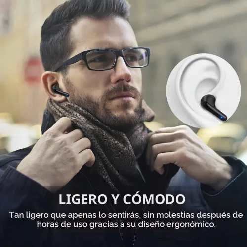 Vista 5 de Auriculares inalámbricos Bluetooth, nuevos auriculares inalámbricos para niños 2024 con reducción de ruido Bluetooth 5.1, impermeables, auriculares