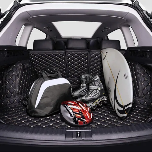 Vista 2 de WSNDY for Nissan Null 2017 2018 2019 2020 2021 2022 2023 Car Rear Trunk Mat Leather Full Coverage Waterproof Boot Liner Mats Carpets Protector Pad