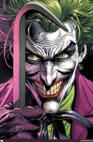 Vista 11 de Trends International DC Comics The Joker - Póster de pared con barra de palanca, 22.4 pulgadas de largo x 14.7 W, versión enmarcada de madera