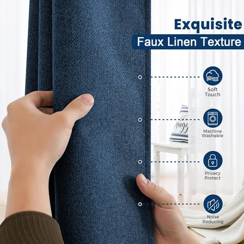 Vista 2 de Foxdecor Cortinas opacas adhesivas para dormitorio, sala de estar, 36 pulgadas de largo, sin taladro, aislamiento térmico y protección UV, cortinas