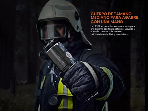 Vista 6 de Fenix LR36R Linterna de búsqueda y rescate de haz largo LEP de 10000 lúmenes con portador de cable de carga EdisonBright