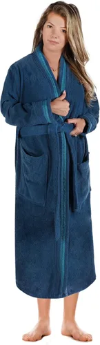 Vista 3 de Superior Tinsel Unisex Turkish Cotton Terry Kimono Bathrobe with Embroidery, All-Season Robe
