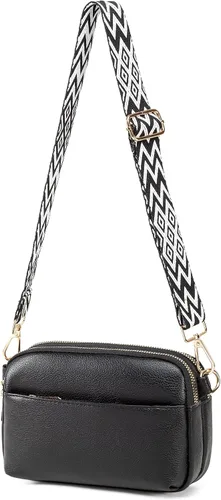 Vista 7 de Bolsos cruzados pequeños para mujer, de cuero vegano, cangureras cruzadas, bolso cruzado pequeño de hombro