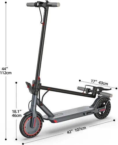 Vista 8 de Joyhis Electric Scooter for Adults with Seat, 15-21 Miles Range Scooters, 19Mph Escooter, 8.5"/10" Folding Scooters with APP Control, 350W/500W