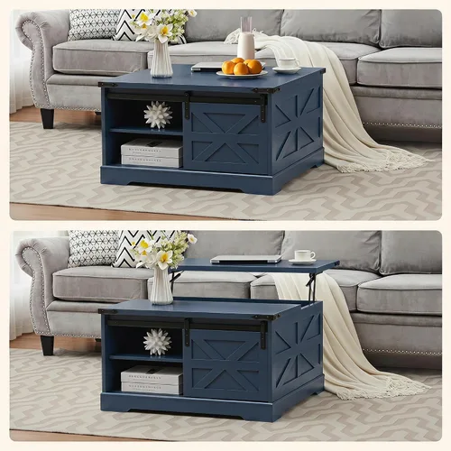 Vista 5 de Mesa de centro con tapa elevable, mesa de centro cuadrada
