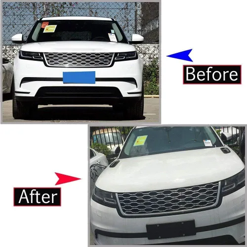 Vista 2 de YIWANG Cubierta de plástico ABS cromo cubierta de ventilación Panel Trim cubierta 2 unids para Landrover Range Rover Velar 2017 2018 Accesorios
