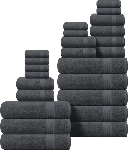 Vista 84 de GLAMBURG Juego de 2 Sábanas de Baño Extra Grandes de Algodón Premium de 700 GSM - 100% Algodón Peinado - 2 Sábanas de Baño 35x70 pulgadas - Calidad