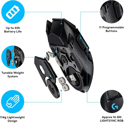 Vista 6 de Logitech G502 - Ratón inalámbrico para videojuegos