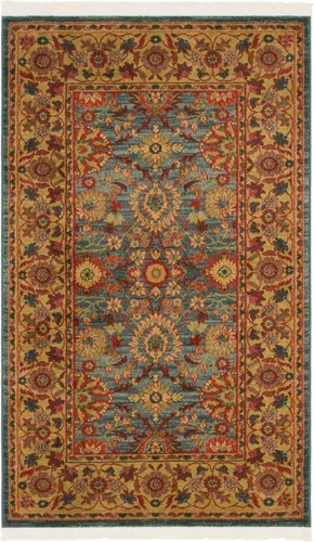 Vista 9 de Unique Loom Edinburgh Collection - Alfombra Monroe (3 pies 3 pulgadas x 5 pies 3 pulgadas, Rectángulo, Azul/Marrón)