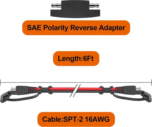 Vista 3 de OYMSAE Cable de extensión SAE, cable de desconexión rápida SAE de 6 pies 16 AWG a SAE, cable conector de extensión SAE para motor de arrastre