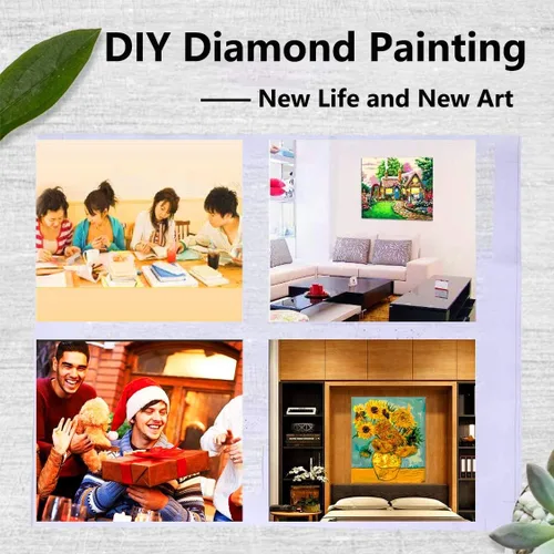 Vista 6 de VAIIEYO Kits de arte de diamantes para adultos, Papá Noel, kit de arte de diamantes 5D para principiantes, Navidad, pintura de bricolaje