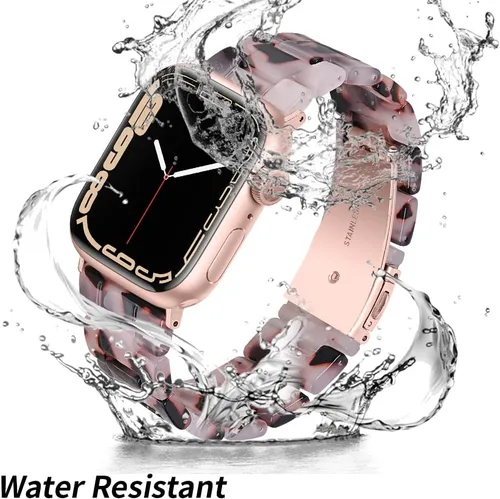 Vista 3 de Correas de resina compatibles con Apple Watch de 1.496 in 1.575 in 1.614 in 1.654 in 1.732 in 1.772 in 1.929 in, correa de resina ligera de repuesto
