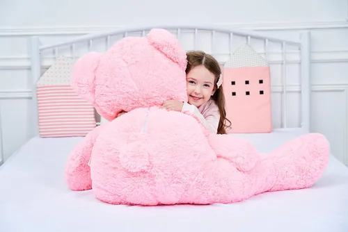 Vista 4 de IKASA - Oso de peluche gigante, animales de juguete (Rosa, 39 pulgadas)