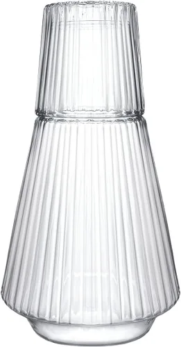 Vista 10 de Sizikato Jarra de agua de vidrio de borosilicato ámbar de 26 onzas con vaso de cristal.