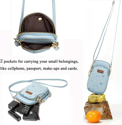 Vista 3 de Techcircle Small Crossbody Purse for Girls, PU Leather Cell Phone Wallet Shoulder Bag with Removable Strap