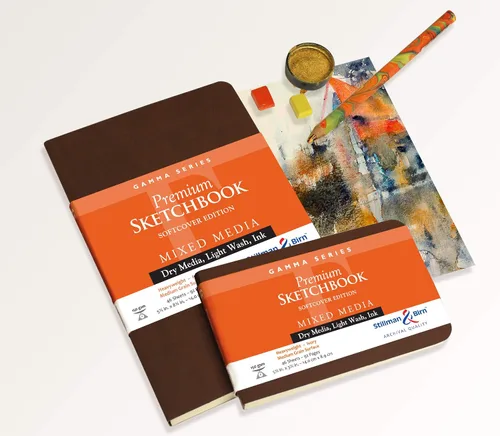 Vista 2 de Stillman & Birn Gamma Series - Cuaderno de bocetos de tapa blanda, 3.5 x 5.5 pulgadas, 150 GSM (pesado), papel marfil, superficie de grano medio
