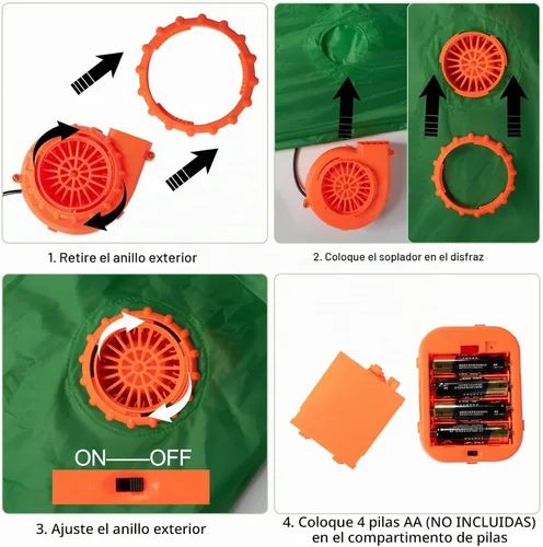 Vista 6 de Disfraz inflable de cocodrilo divertido para adultos