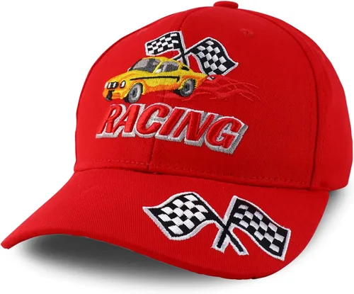Vista 13 de Trendy Apparel Shop Gorra de béisbol con bandera de carreras bordada en 3D