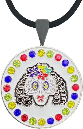 Vista 37 de Giggle Golf Marcador de pelota de golf brillante con collar de golf para mujer Agujero 19