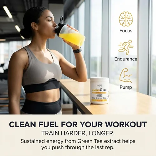 Vista 4 de Type Zero Amino Burn Vegan BCAA + Pre-entrenamiento (sabor a piña colada)