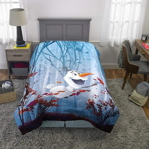 Vista 5 de Franco - Ropa de cama infantil, edredón reversible extrasuave, tamaño individual / matrimonial, 72 x 86 pulgadas, diseño de Olaf de Frozen 2
