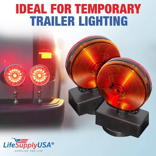 Vista 2 de LifeSupplyUSA Kit de luces de remolque magnéticas LED para barco, remolque, RV, camión