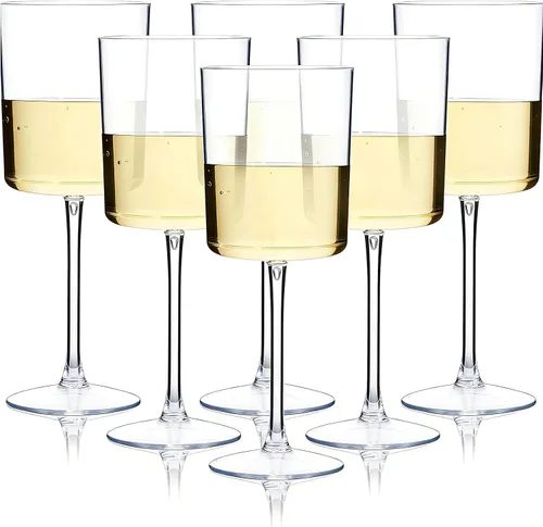 Vista 12 de Ciaell - Juego de 24 copas de champán de plástico para bodas, cumpleaños 6 oz Clear Square Toasting Cups, Heavy Duty Plastic, Champagne Mimosas