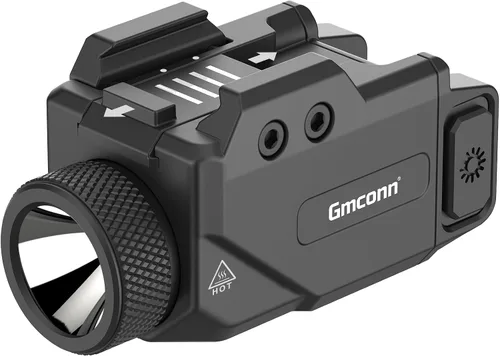 Vista 10 de Gmconn Luz de pistola de 700 lúmenes, linterna compacta ajustable montada en riel mini luz de arma con modo estroboscópico para Picatinny